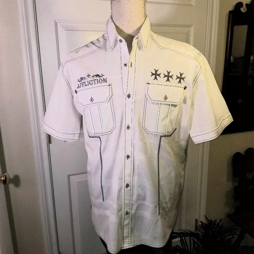 RARE AFFLICTION Premium Button Shirt XL/2XL, NWOT